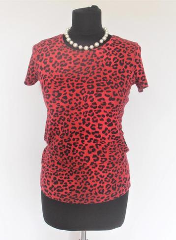 MarcCain - prachtig rood zwarte print stretch shirt 40 (N4) beschikbaar voor biedingen