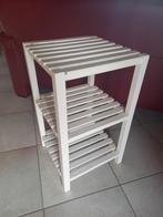 witte, houten, badkamer- of keuken-etagere/plantentafeltje, Ophalen of Verzenden