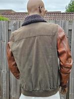 PME Legend combi leer en canvas pilotenjas / tussenjas  (XL), Kleding | Heren, Jassen | Winter, Bruin, ., Maat 56/58 (XL), Ophalen of Verzenden