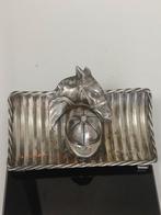 Antiek zilver gekeurd inktpot paarden sport paard, Ophalen of Verzenden, Zilver