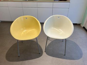 Design stoel Pedrali Gliss 900  3 wit en 3 geel  beschikbaar voor biedingen