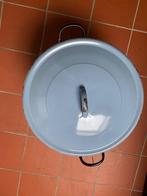 Emaille lichtblauwe/grijze  grote ketel/pan, Ophalen