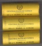 3x Muntrol 1 euro Cyprus 2018-2019-2020 - UNC - Zichtrollen, Setje, 1 euro, Verzenden, Cyprus
