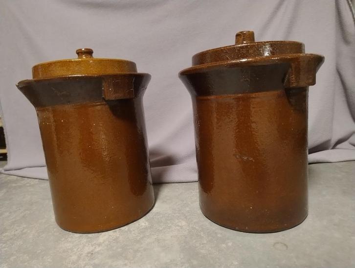 2 Zuurkoolpotten met vele extra's, Huis en Inrichting, Keuken | Potten en Pannen, Gebruikt, Overige typen, Overige materialen