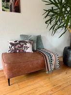 Cognac leren hocker van Het Anker - Handgemaakt in NL, Huis en Inrichting, Ophalen, 50 tot 75 cm, Leer, Zo goed als nieuw