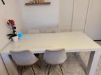 EETTAFEL witkleur met glas(180 CM90 CM), Huis en Inrichting, Tafels | Eettafels, Ophalen, 50 tot 100 cm, Vijf personen of meer