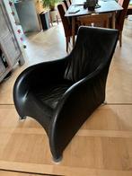 Fauteuil Loge Montis (G. vd Berg) zwart leer, lounge stoel, Huis en Inrichting, Fauteuils, Ophalen, Gebruikt, Modern, 50 tot 75 cm