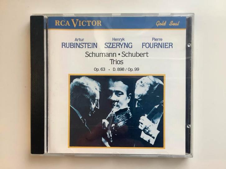 Schumann & Schubert Trio's - Rubinstein, Szeryng, Fournier, Cd's en Dvd's, Cd's | Klassiek, Zo goed als nieuw, Kamermuziek, Romantiek