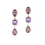 Nieuwe OTAZU oorbellen goldplated Swarovski kristal, Sieraden, Tassen en Uiterlijk, Oorbellen, Met kristal, Hangers, Paars, Nieuw