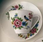 3 x kop en schotel, Tientsin Porcalain, vogel decor,, Huis en Inrichting, Keuken | Servies, Ophalen of Verzenden, Zo goed als nieuw