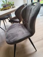Eettafel stoelen 6 stuks, Huis en Inrichting, Stoelen, Ophalen, Gebruikt, Grijs, Metaal