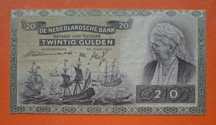 Bankbiljet 20 gulden 1941 Emma, cat. PL51.b3 / 58-1, Postzegels en Munten, Bankbiljetten | Nederland, Los biljet, 25 gulden, Verzenden