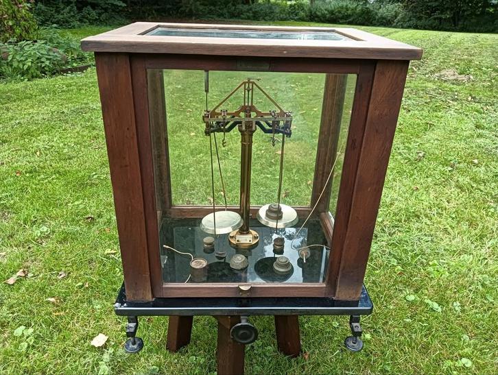 Brocante apotheek, laboratorium weegschaal, F. Sartorius, Antiek en Kunst, Curiosa en Brocante, Ophalen