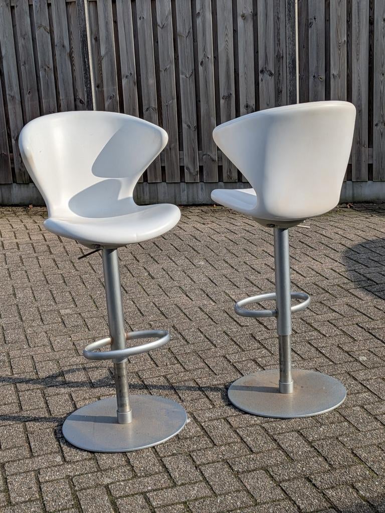 2 Tonon Barstoelen - In hoogte verstelbaar, Ophalen, Gebruikt, 60 tot 90 cm, In hoogte verstelbaar