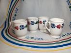 4 Boerenbont Mazegran bekers, Huis en Inrichting, Keuken | Servies, Nieuw, Ophalen of Verzenden, Kop(pen) en/of Schotel(s), Aardewerk