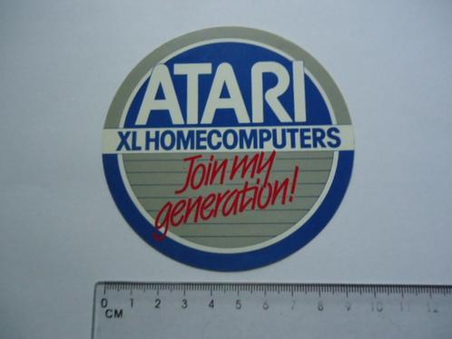 sticker oud ATARI home computer pc spelcomputer game gaming, Verzamelen, Stickers, Zo goed als nieuw, Bedrijf of Vereniging, Verzenden