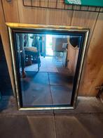 Gouden Spiegel met Zwarte Rand, Gebruikt, Ophalen of Verzenden, Minder dan 100 cm, Rechthoekig
