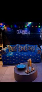 Prachtige koningsblauwe Marokkaanse Sedari bank te koop, Huis en Inrichting, Banken | Bankstellen, Ophalen of Verzenden, Zo goed als nieuw