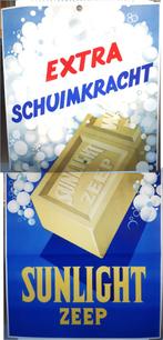 Hele grote Poster in 2 vellen voor Sunlight zeep Origineel, Verzamelen, Verzenden, Gebruikt, A1 t/m A3, Reclame