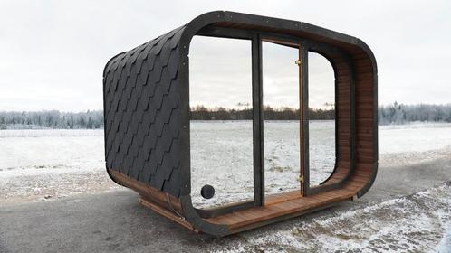 Thermohouten buitensauna 300x240 cm met panoramaraam, Sport en Fitness, Sauna, Nieuw, Complete sauna, Fins of Traditioneel, Ophalen