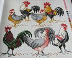 Borduurpatroon  Haan en Kippen  nr 9609, Hobby en Vrije tijd, Borduren en Borduurmachines, Verzenden, Nieuw, Handborduren, Patroon
