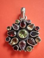 Mooie Zilveren Hanger - Peridot - Amethist - Citrien - Gra, Sieraden, Tassen en Uiterlijk, Antieke sieraden, Verzenden, Zilver