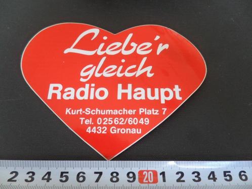 sticker rood hart hartje radio haupt gronau *, Verzamelen, Stickers, Zo goed als nieuw, Bedrijf of Vereniging, Ophalen
