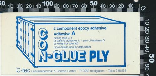 Sticker: C Tec Containertechnik und Chemie - Con Glue PLY -, Verzamelen, Stickers, Zo goed als nieuw, Bedrijf of Vereniging, Ophalen of Verzenden