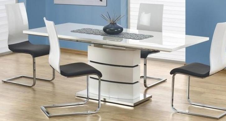 VOORRAAD Hoogglans witte eettafel met verlengbaar blad NIEUW, Huis en Inrichting, Tafels | Eettafels, Nieuw, 50 tot 100 cm, 200 cm of meer