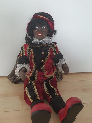 Zwarte piet pop met porceleinen hoofd 65 cm beschikbaar voor biedingen