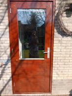 HardHouten Buitendeur met Glas, Ophalen, Gebruikt, 80 tot 100 cm, Buitendeur