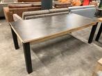 eiken eettafel blad antraciet zwart metalen poten ALS NIEUW, Huis en Inrichting, Tafels | Eettafels, 100 tot 150 cm, Eikenhout