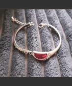 Armband roze saffier, Verzenden, Nieuw, Zilver