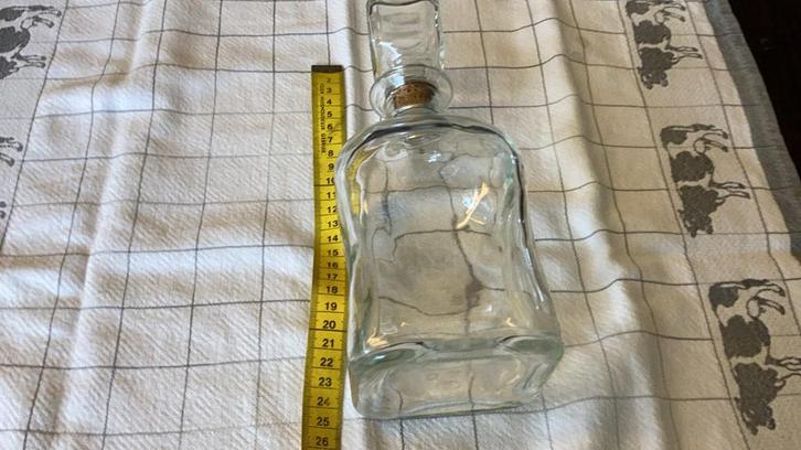 Glazen Stolpfles - Decoratief, Huis en Inrichting, Woonaccessoires | Vazen, Zo goed als nieuw, Wit, Minder dan 50 cm, Glas, Ophalen of Verzenden