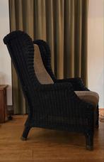 zwarte rotan fauteuil, Huis en Inrichting, Fauteuils, Ophalen, Gebruikt, Minder dan 75 cm, 50 tot 75 cm