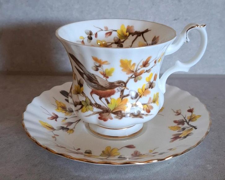 Royal Albert Woodland Robin Kop en Schotel, Antiek en Kunst, Antiek | Servies los, Ophalen of Verzenden