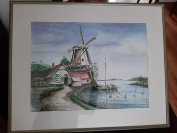 Aquarellen schilderij is passe partout  beschikbaar voor biedingen