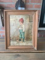 Klassiek Schilderij met Jongen en Houten Lijst, Ophalen