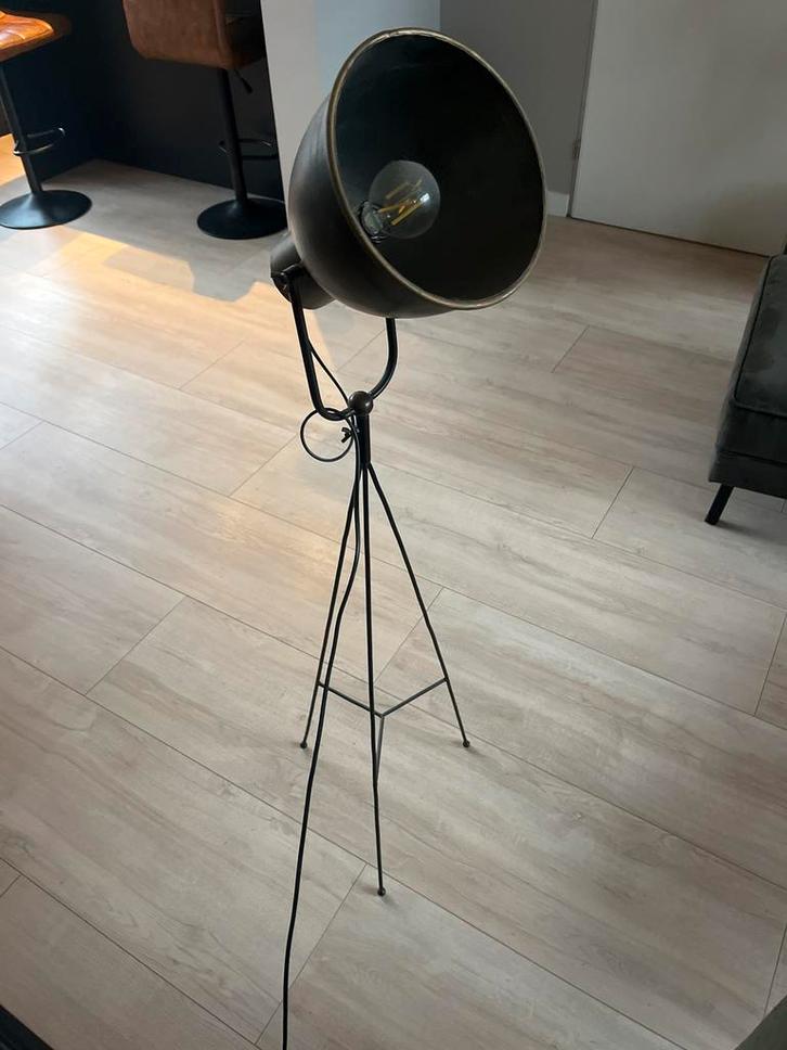 Industriële Vintage Staande Lamp Koper, Huis en Inrichting, Lampen | Vloerlampen, Gebruikt, 150 tot 200 cm, Metaal, Ophalen