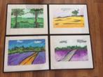 4 mooie aquarellen gesigneerd "dijk03", Ophalen of Verzenden