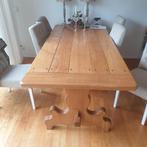 Mooie eiken houten robuste tafel maat l 220 br 100 h 80 cm, Huis en Inrichting, Ophalen