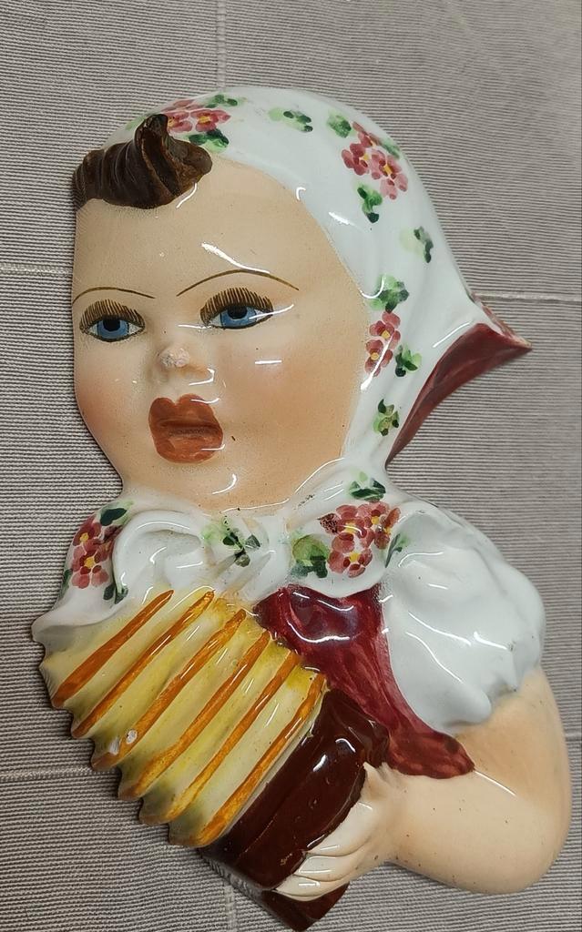 Vintage Aardewerk Muur Hoofdje, Antiek en Kunst, Antiek | Wandborden en Tegels, Ophalen of Verzenden