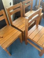 4 Keukenstoelen, Huis en Inrichting, Ophalen, Gebruikt, Bruin, Vier