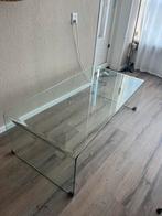 Moet weg: Glazen salontafel, Ophalen, 100 tot 150 cm, 50 tot 100 cm, Zo goed als nieuw