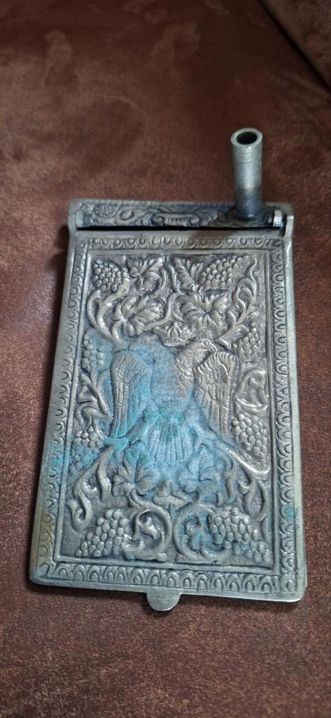 Vintage zilverkleurige Memo Pad met Penhouder - Decoratief!, Antiek en Kunst, Antiek | Overige Antiek, Ophalen of Verzenden