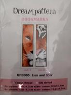 Borduurpakket tijger leeuw boekenleggers 14CT, Hobby en Vrije tijd, Borduren en Borduurmachines, Ophalen of Verzenden, Nieuw, Handborduren