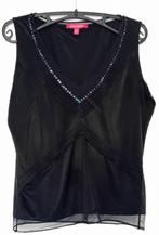 Top,maat 38/40,Mexx,festival,zwart,mesh,chic,feest,satijn, Maat 38/40 (M), Mexx, Verzenden, Zwart