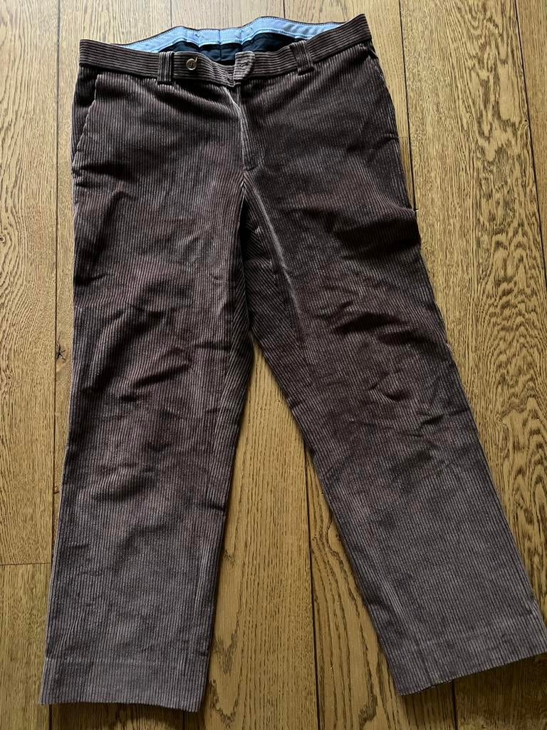 Bruine baggy wijde rib corduroy broek le voyageur maat m, Ophalen of Verzenden, Zo goed als nieuw, Bruin