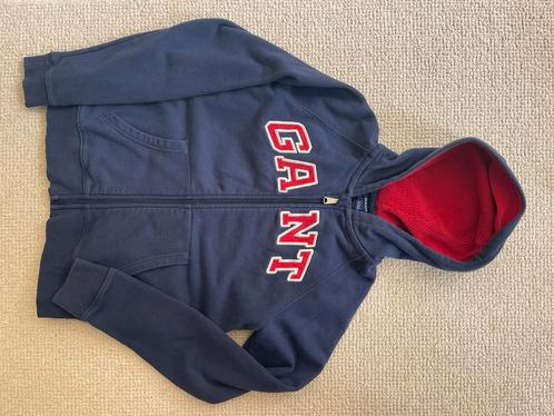 GANT blauw hoodie vest 158-164 izgs, Kinderen en Baby's, Kinderkleding | Maat 164, Zo goed als nieuw, Jongen of Meisje, Trui of Vest