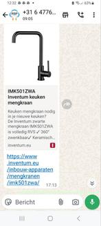 Keukenmengkraan zwart mat, Zwart, Nieuw, Ophalen of Verzenden, Minder dan 100 cm
